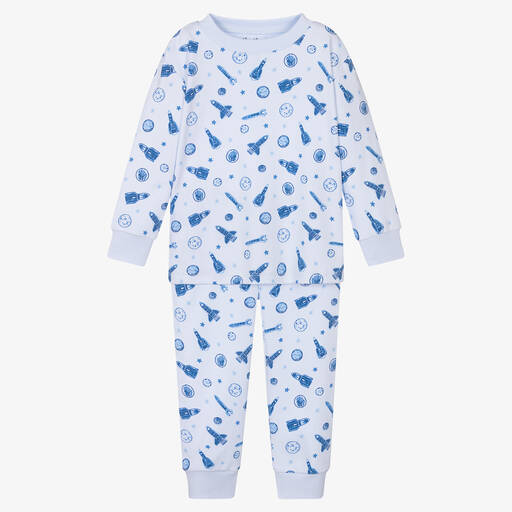 Kissy Kissy-Boys Blue Space Explorers Cotton Pyjamas | Childrensalon Outlet