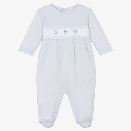 Kissy Kissy-Boys Blue Summer Medley Babygrow  | Childrensalon Outlet