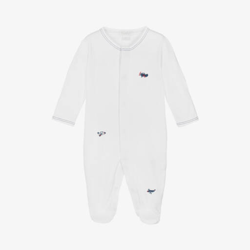Kissy Kissy-Boys Cotton White Plane Sleepsuit | Childrensalon Outlet