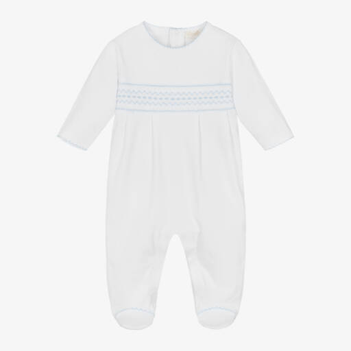 Kissy Kissy-Boys Elegant White Smocked Babysuit | Childrensalon Outlet
