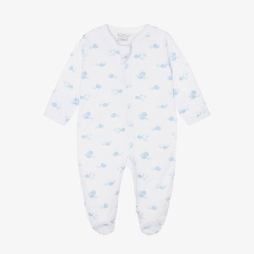 Kissy Kissy-Boys Ivory Cotton Whale Delight Babygrow | Childrensalon Outlet
