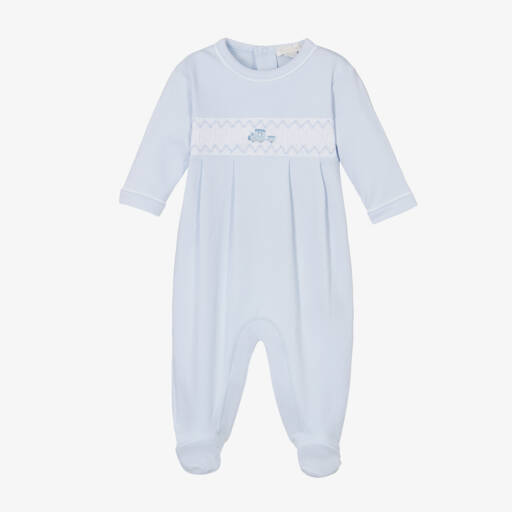Kissy Kissy-Boys Pale Blue Cotton Babygrow | Childrensalon Outlet