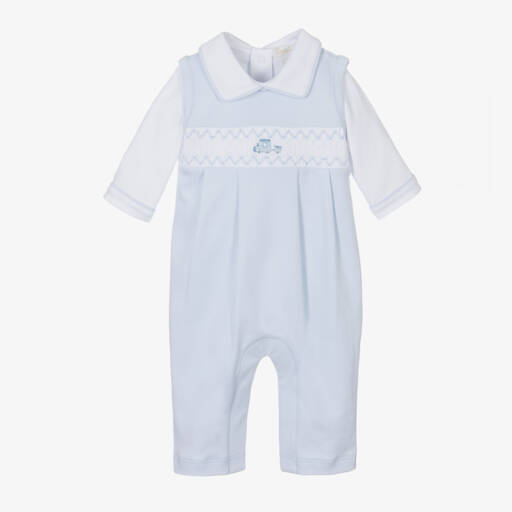 Kissy Kissy-Boys Pale Blue Cotton Babysuit Ensemble | Childrensalon Outlet