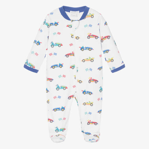 Kissy Kissy-Boys Pima Cotton Race Car Rally Babygrow | Childrensalon Outlet