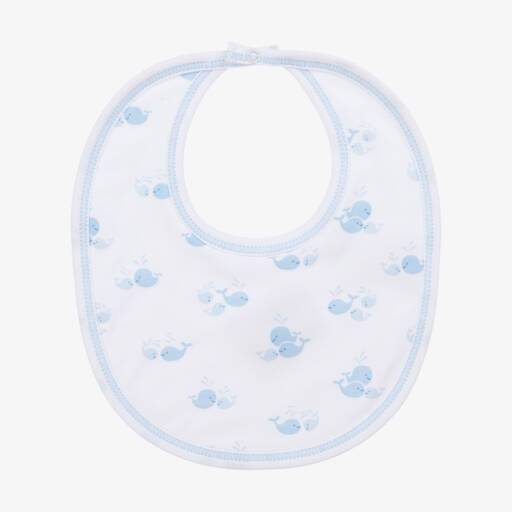 Kissy Kissy-Boys Soft White Whale Bib | Childrensalon Outlet