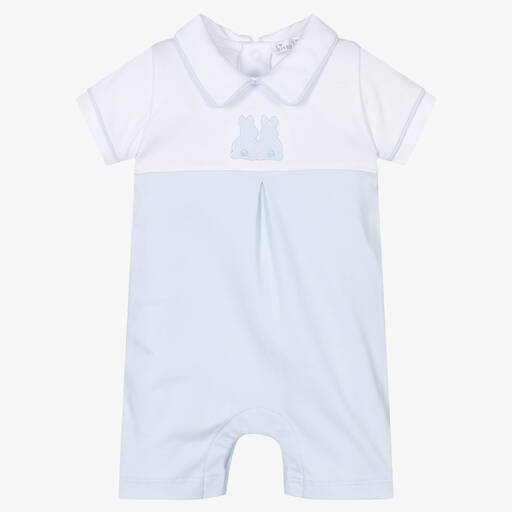 Kissy Kissy-Boys White & Blue Piqué Bunny Rabbits Shortie | Childrensalon Outlet