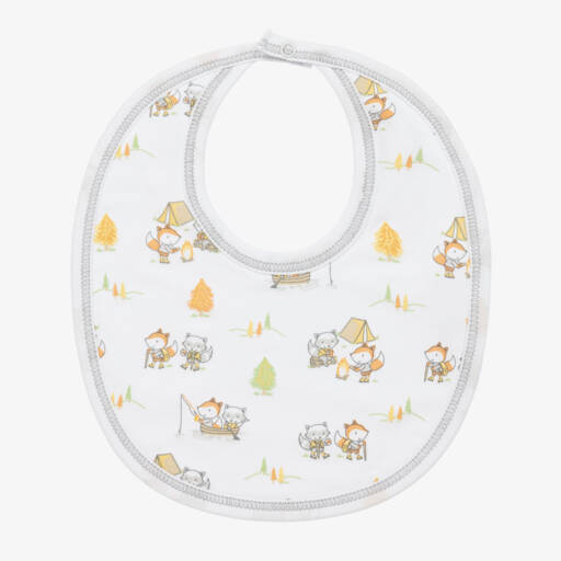 Kissy Kissy-Boys White Camping Story Bib | Childrensalon Outlet