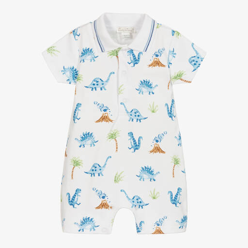 Kissy Kissy-Barboteuse blanche en coton dinosaure garçon | Childrensalon Outlet