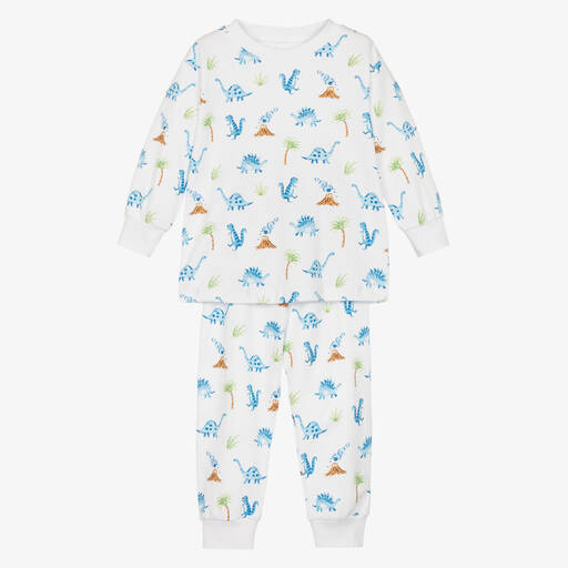 Kissy Kissy-Boys White Dino Territory Pima Cotton Pyjamas | Childrensalon Outlet