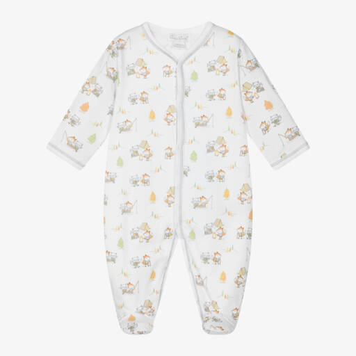 Kissy Kissy-Boys White Fox Print Babygrow | Childrensalon Outlet
