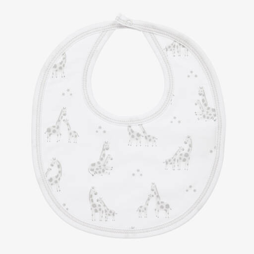Kissy Kissy-Boys White Giraffe Delight Bib | Childrensalon Outlet
