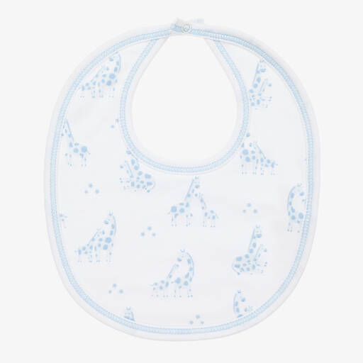 Kissy Kissy-Boys White Giraffe Print Bib | Childrensalon Outlet