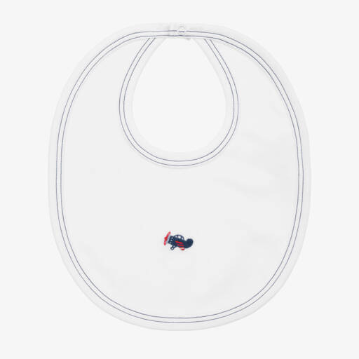 Kissy Kissy-Boys White Pima Cotton Plane Bib | Childrensalon Outlet