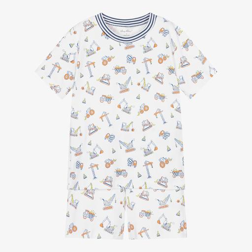 Kissy Kissy-Weißer kurzer Pima-Schlafanzug (J) | Childrensalon Outlet