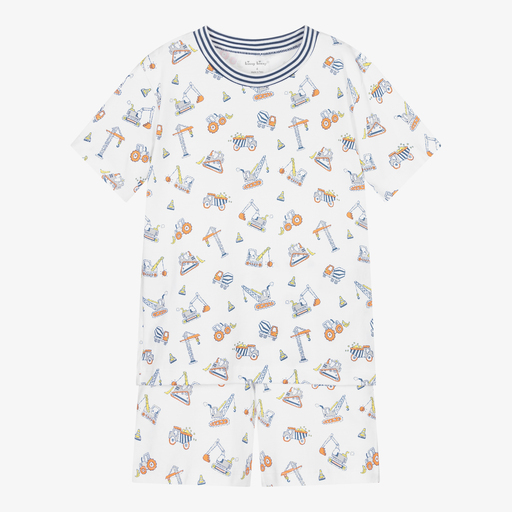 Kissy Kissy-Boys White Pima Short Pyjamas | Childrensalon Outlet