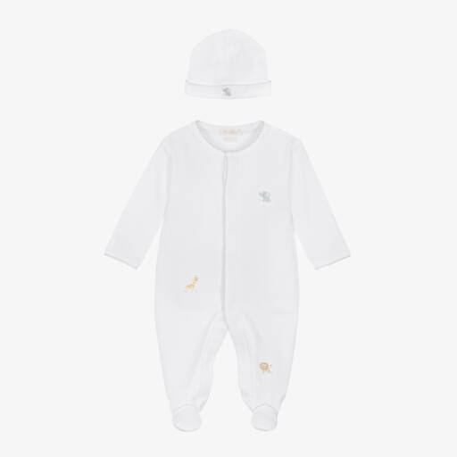 Kissy Kissy-Boys White Safari Babygrow Set | Childrensalon Outlet