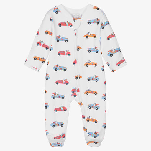 Kissy Kissy-Boys White Speedway Pups Babygrow | Childrensalon Outlet