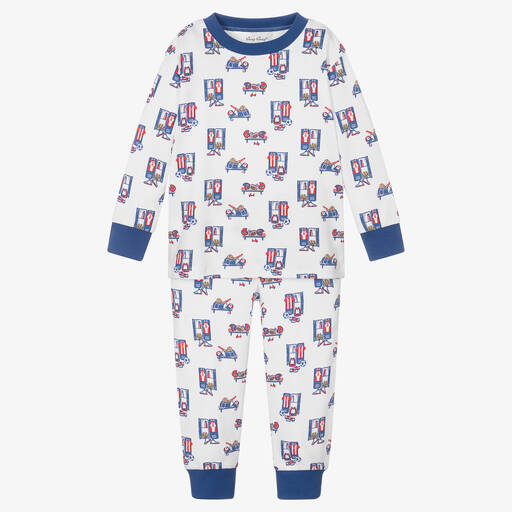 Kissy Kissy-Boys White Sports Stuff Cotton Pyjamas | Childrensalon Outlet