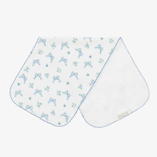 Kissy Kissy-Girls Blue Bow Cotton Muslin Cloth | Childrensalon Outlet
