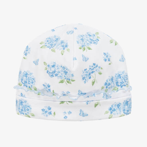 Kissy Kissy-Girls Blue Hydrangea Cotton Cap | Childrensalon Outlet