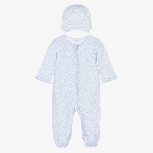 Kissy Kissy-Ensemble grenouillère bleu petites fleurs fille | Childrensalon Outlet