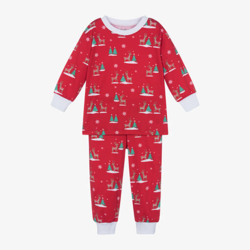 Kissy Kissy-Girls Festive Reindeer Cotton Pyjamas | Childrensalon Outlet