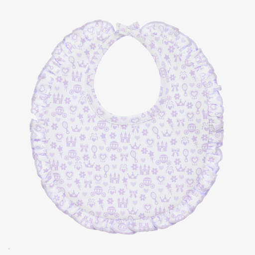 Kissy Kissy-Girls Lilac Patterned Cotton Bib | Childrensalon Outlet