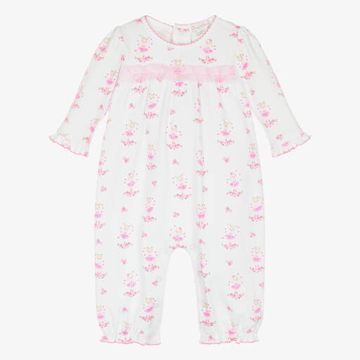 Kissy Kissy-أفرول رومبر قطن بيما لون أبيض للمولودات | Childrensalon Outlet