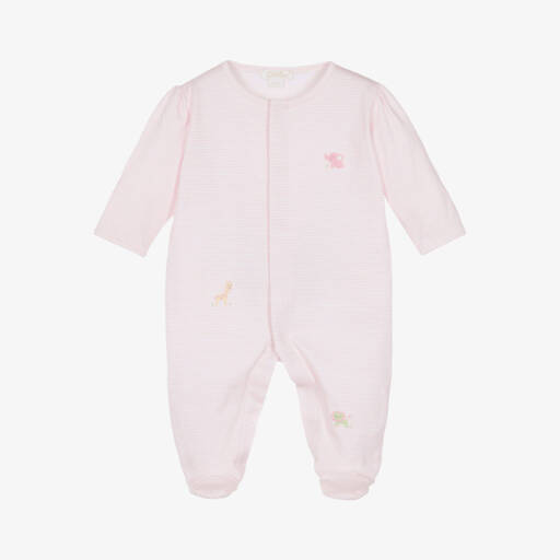 Kissy Kissy-Girls Pink Animal Embroidered Sleepsuit | Childrensalon Outlet