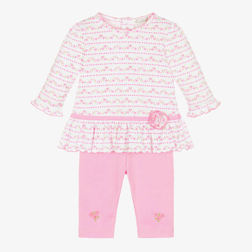 Kissy Kissy-Розовый топ в цветочек и легинсы из хлопка пима | Childrensalon Outlet
