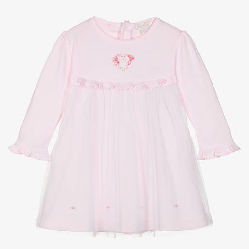 Kissy Kissy-Girls Pink Hearts Abloom Pima Cotton Dress | Childrensalon Outlet
