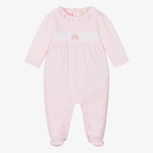 Kissy Kissy-Girls Pink Pima Cottontail Hollows Babygrow | Childrensalon Outlet