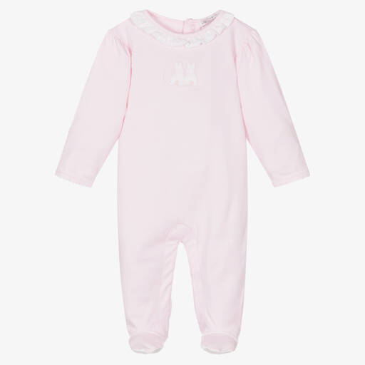 Kissy Kissy-Girls Pink Pique Bunny Rabbits Babygrow | Childrensalon Outlet