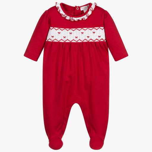 Kissy Kissy-Girls Red Festive Babygrow | Childrensalon Outlet