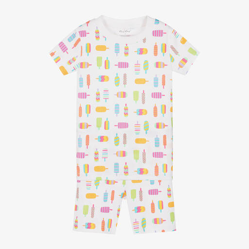 كيسي كيسي-بيجاما قطن بيما لون أبيض للبنات | Childrensalon Outlet