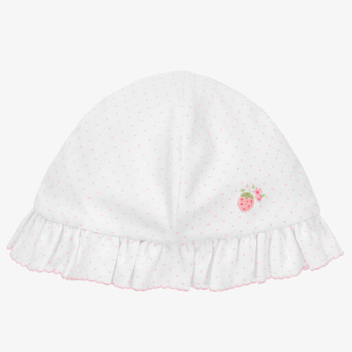 Kissy Kissy-Girls White Cotton Strawberries On Top Hat | Childrensalon Outlet