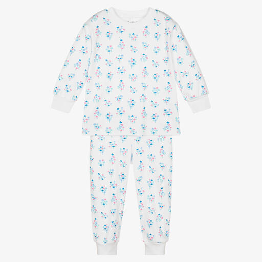 Kissy Kissy-Girls White Flowering Winter Blues Pyjamas  | Childrensalon Outlet