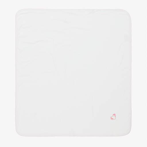 Kissy Kissy-Girls White Hearts Abloom Blanket (74cm) | Childrensalon Outlet