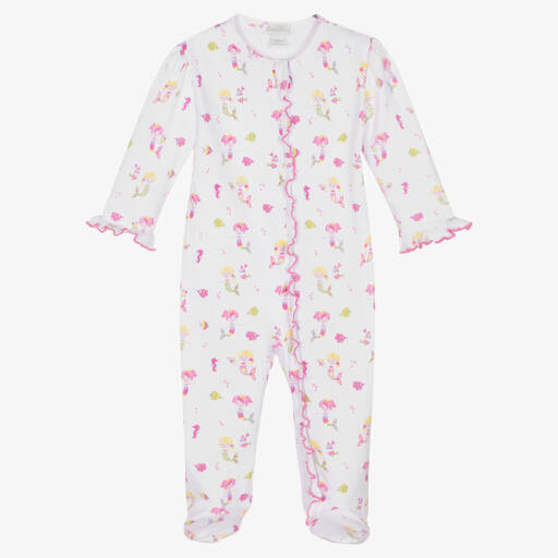 Kissy Kissy-Girls White Mermaids Pima Cotton Babygrow | Childrensalon Outlet