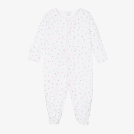 Kissy Kissy-Girls White Pima Cotton Floral Print Babygrow | Childrensalon Outlet