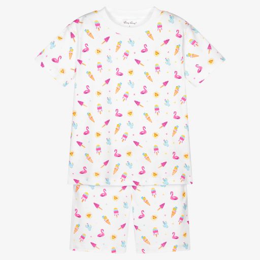 Kissy Kissy-Pyjama blanc en coton Pima Fille | Childrensalon Outlet