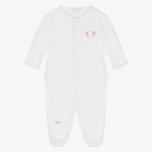 Kissy Kissy-Girls White Pima Hearts Abloom Babygrow | Childrensalon Outlet