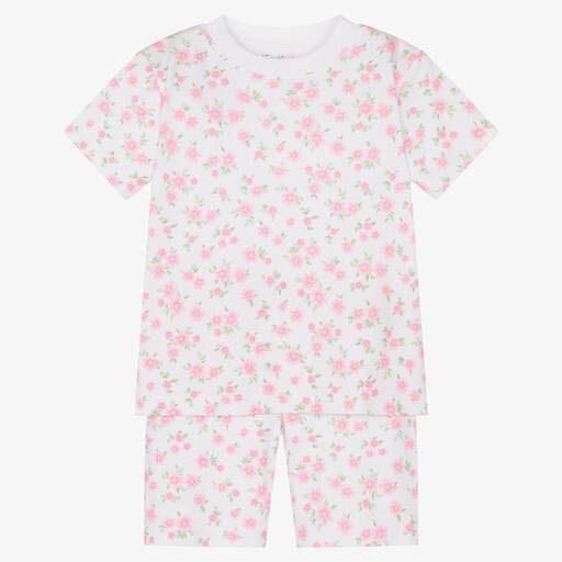 Kissy Kissy-Girls White & Pink Garden Floral Short Pyjamas | Childrensalon Outlet