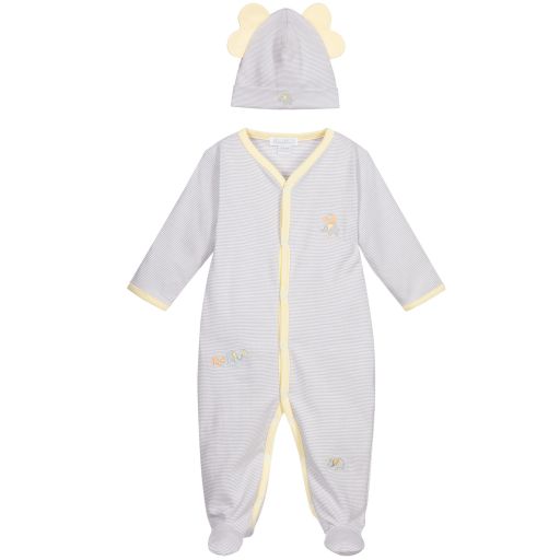 Kissy Kissy-Grey Elephant Babygrow & Hat Set | Childrensalon Outlet