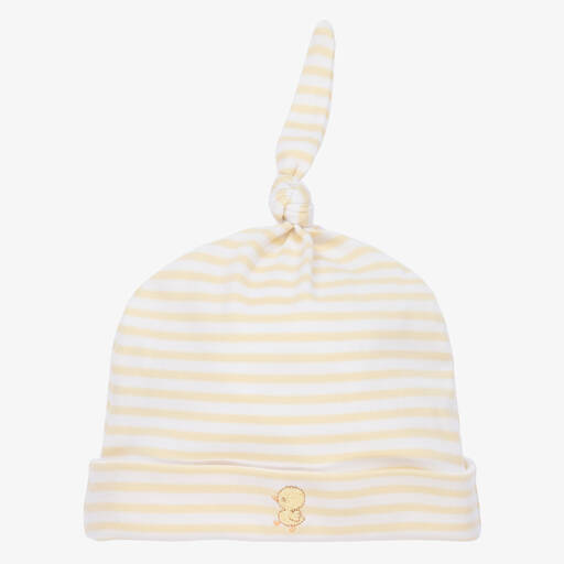 Kissy Kissy-Ivory & Yellow Duck Duo Pima Cotton Hat | Childrensalon Outlet