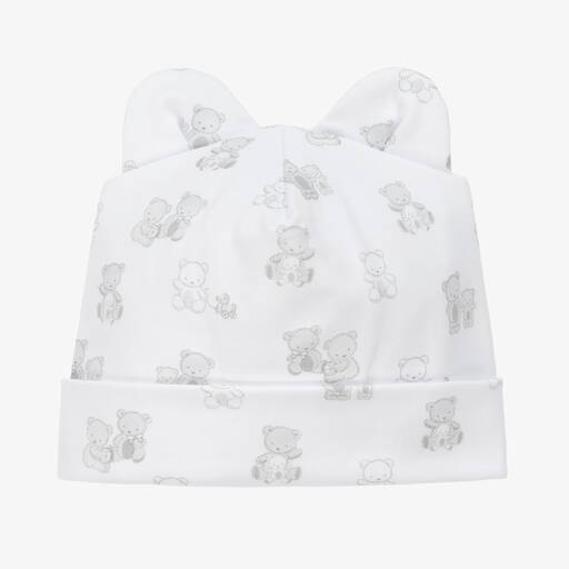 Kissy Kissy-قبعة قطن بيما لون أبيض ورمادي للأطفال | Childrensalon Outlet
