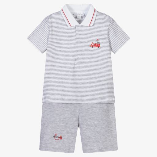 Kissy Kissy-Pima Cotton Fire Shorts Set | Childrensalon Outlet