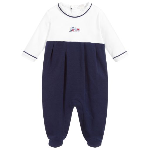 Kissy Kissy-Pima Cotton Train Babygrow | Childrensalon Outlet