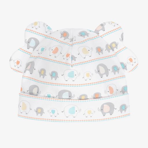 Kissy Kissy-Pima Cotton White Ele Hat | Childrensalon Outlet