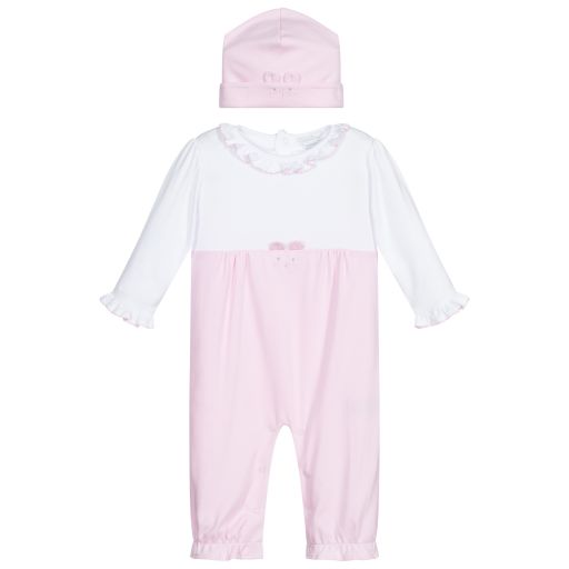 Kissy Kissy-Pink Babygrow & Hat Set | Childrensalon Outlet